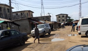 Leaving Lekki Market.
